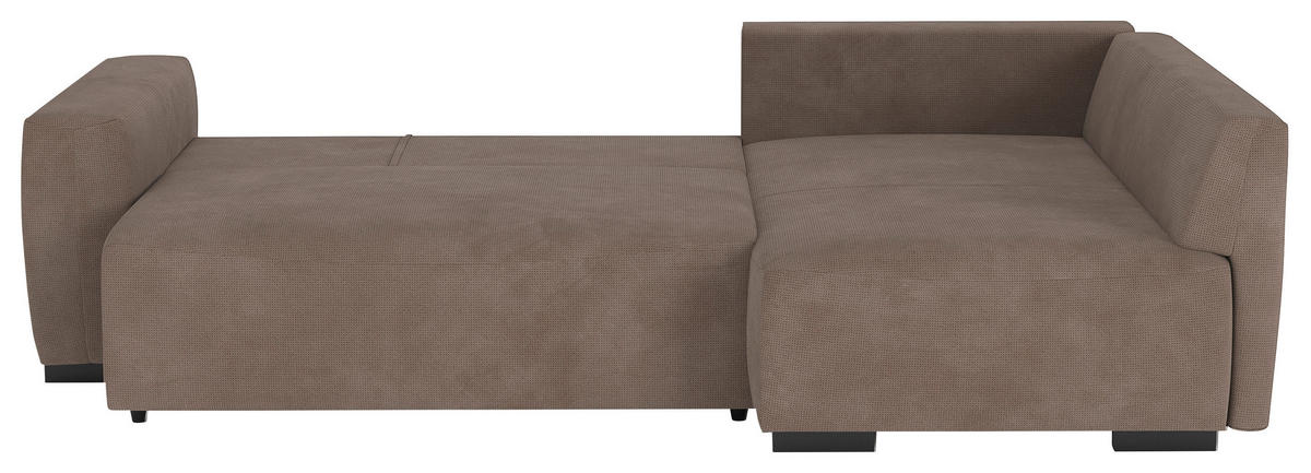 ECKSOFA  in Mikrofaser Taupe  - Taupe/Schwarz, Trend, Kunststoff/Textil (252/170cm) - MID.YOU