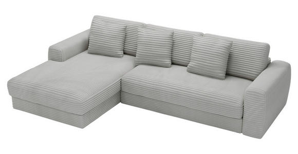 ECKSOFA Hellgrau Cord - Hellgrau/Schwarz, MODERN, Kunststoff/Textil (182/302cm) - Carryhome