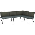 ECKBANK 225/165 cm  in Grau  - Schwarz/Grau, Design, Textil/Metall (225/165cm) - Moderano