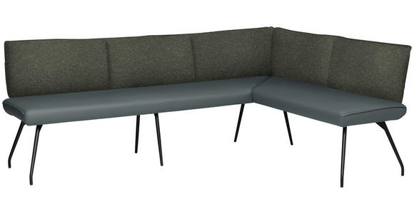 ECKBANK 225/165 cm  in Grau  - Schwarz/Grau, Design, Textil/Metall (225/165cm) - Moderano
