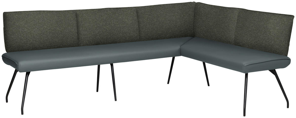 ECKBANK 225/165 cm  in Grau  - Schwarz/Grau, Design, Textil/Metall (225/165cm) - Moderano