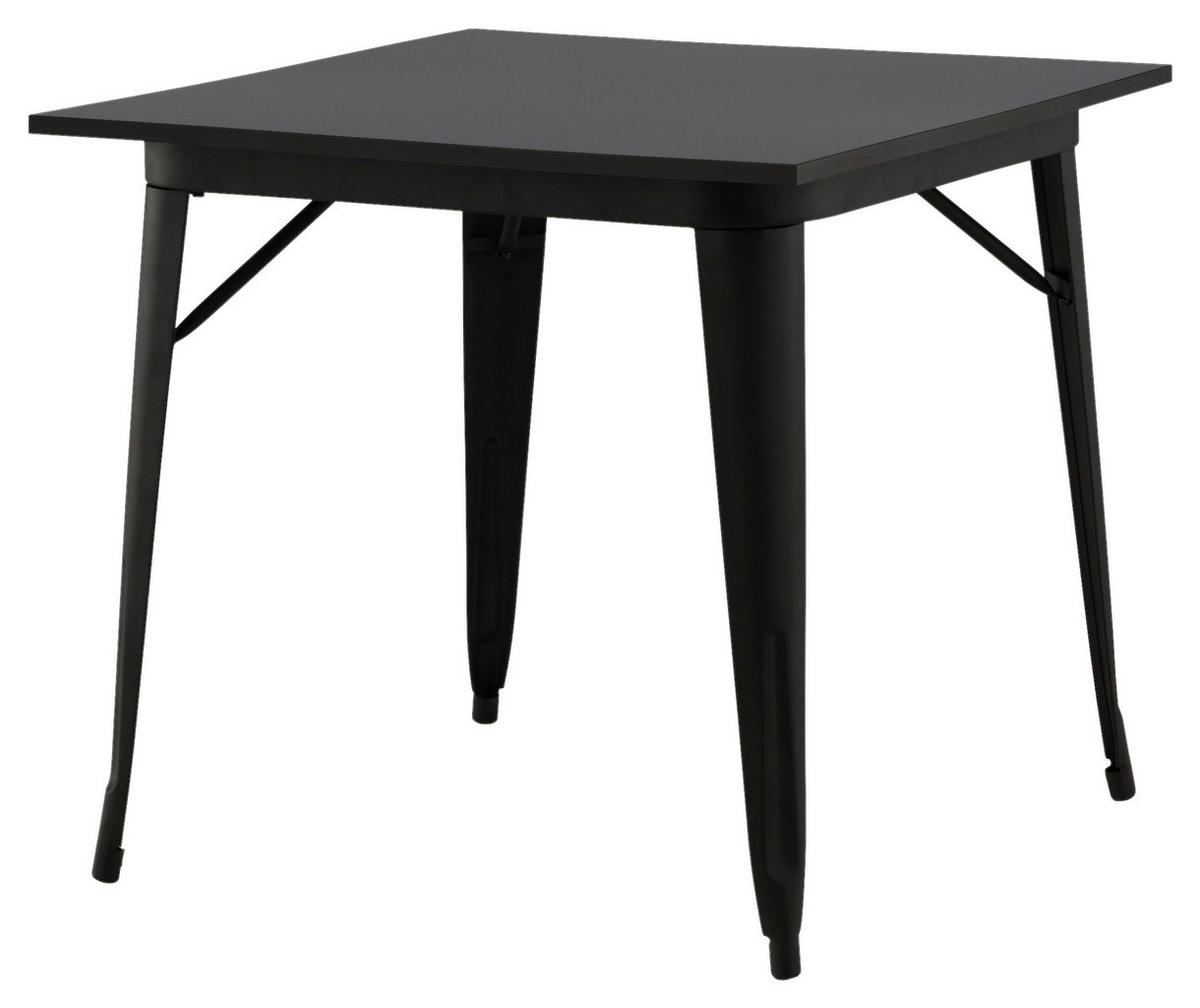 ESSTISCH in Metall, Holzwerkstoff 80/80/75 cm   - Schwarz, Design, Holz/Holzwerkstoff (80/80/75cm) - Livetastic