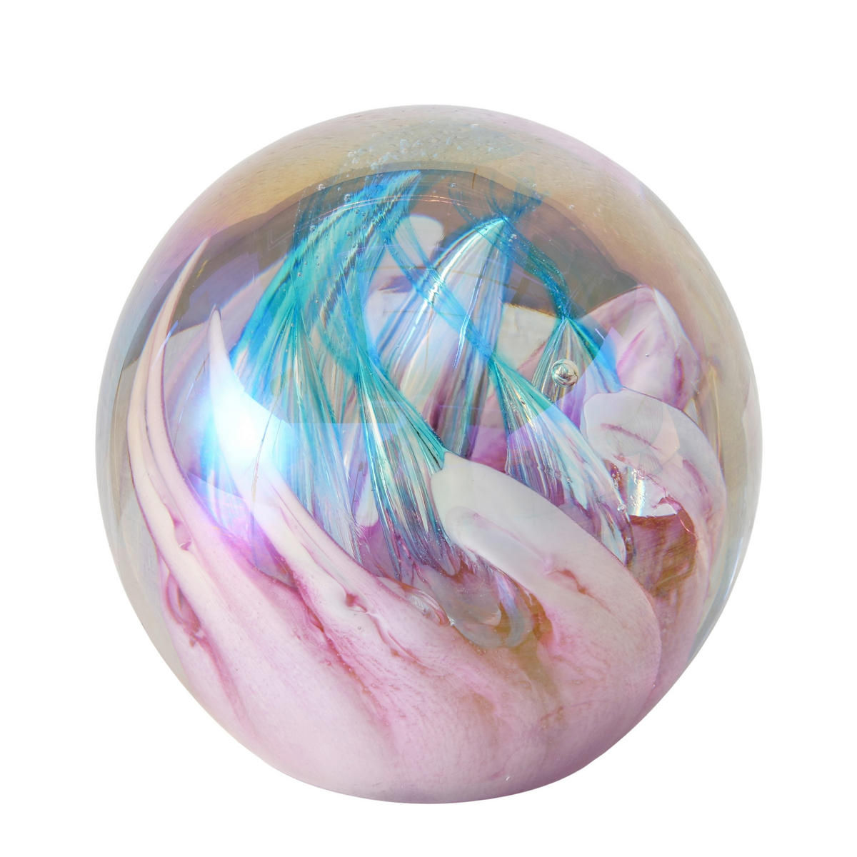 DEKORAČNÁ GUĽA - priehľadné/ružová, Basics, sklo (8/8/8cm)