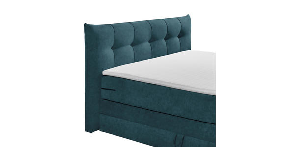 BOXSPRINGBETT 180/200 cm  in Dunkelblau  - Schwarz/Dunkelblau, KONVENTIONELL, Kunststoff/Textil (180/200cm) - Esposa