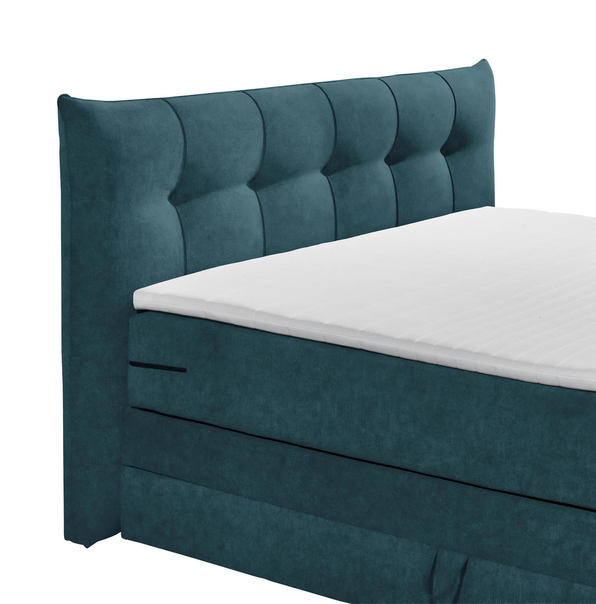 BOXSPRINGBETT 180/200 cm  in Dunkelblau  - Schwarz/Dunkelblau, KONVENTIONELL, Kunststoff/Textil (180/200cm) - Esposa