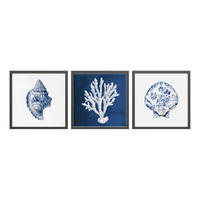 BILDERSET - Blau/Weiß, Basics, Holz/Papier (30/30/2.5cm)