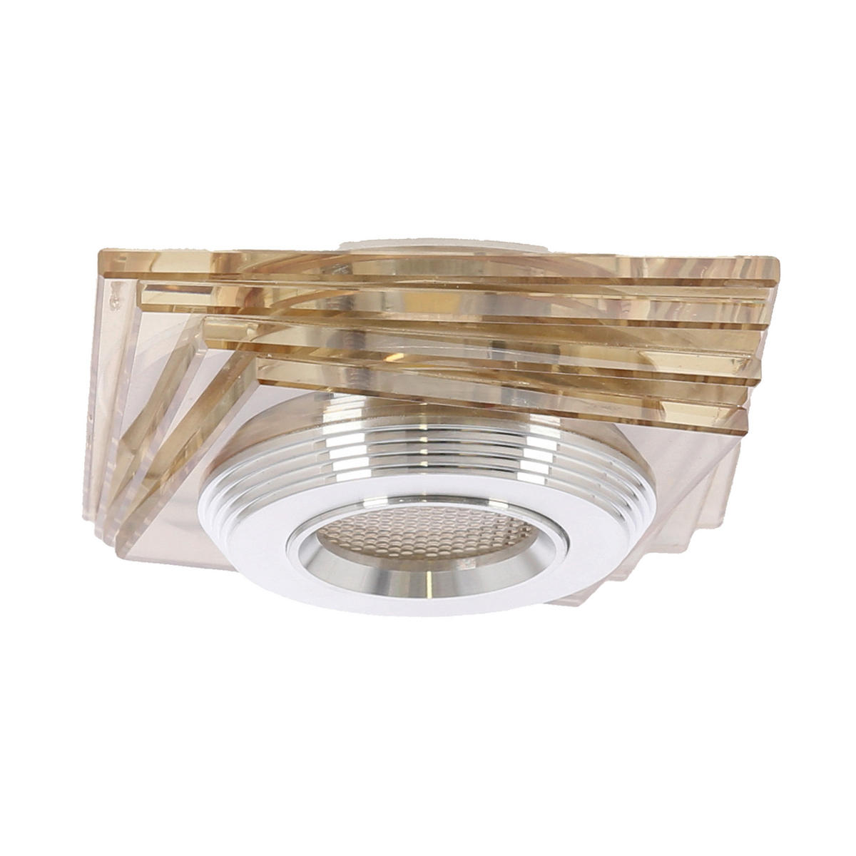 LED-DECKENSTRAHLER ss-32 9,2/9,2/6,7 cm  - Bernsteinfarben, Design, Glas (9,2/9,2/6,7cm)
