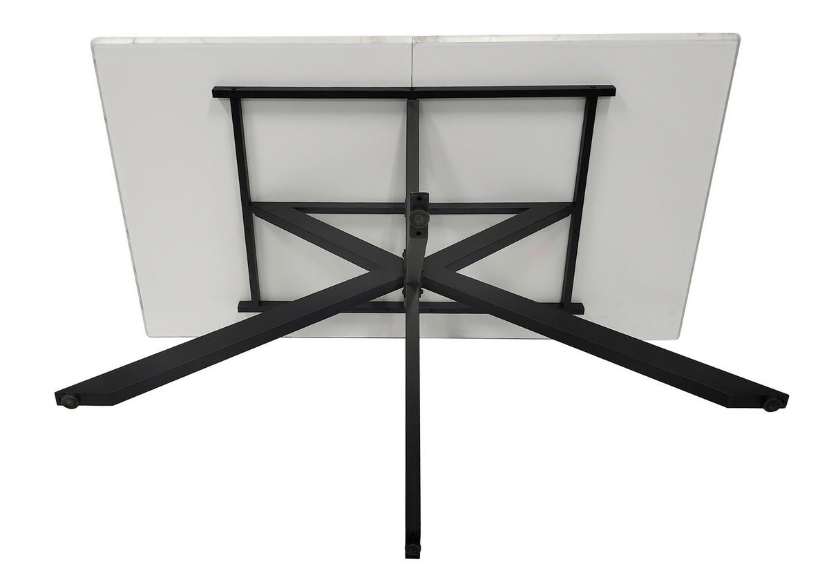 TABLE in Metall, Holzwerkstoff   - noir/blanc, Modern, métal/matériau de bois (160/90/76cm) - MID.YOU