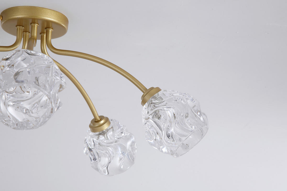 DECKENLEUCHTE Astral  - Goldfarben, Design, Glas/Metall (60/24/60cm)