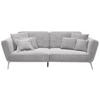3-SITZER-SOFA Cord Hellgrau  - Chromfarben/Hellgrau, KONVENTIONELL, Kunststoff/Textil (260/90/125cm) - SetOne by Musterring