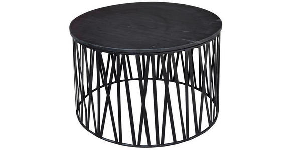 COUCHTISCH in Metall, Stein 76/76/45 cm - Schwarz, Design, Stein/Metall (76/76/45cm) - Novel