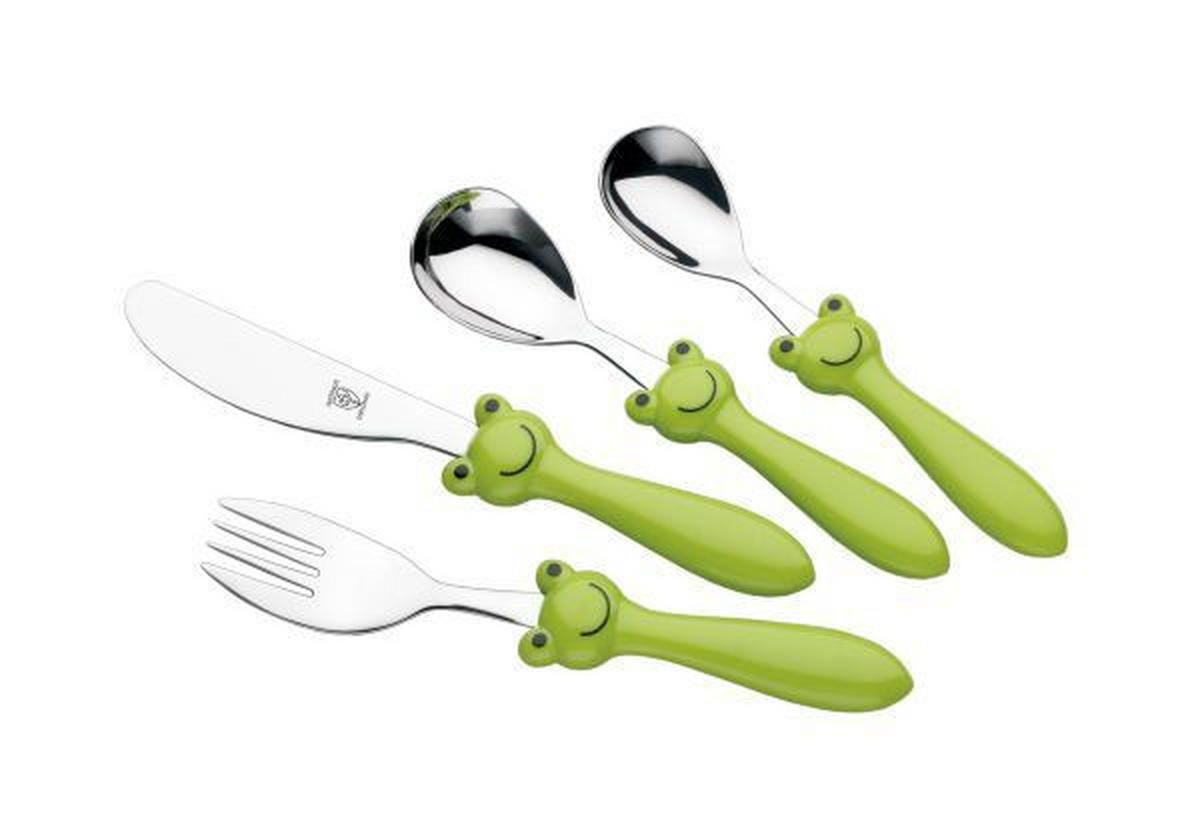 GYEREK EVŐESZKÖZKÉSZLET  - zöld, Konventionell, műanyag/fém (22cm) - Justinus