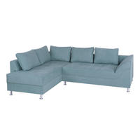 ECKSOFA Mintgrün Webstoff  - Chromfarben/Schwarz, Design, Kunststoff/Textil (200/267cm) - P & B