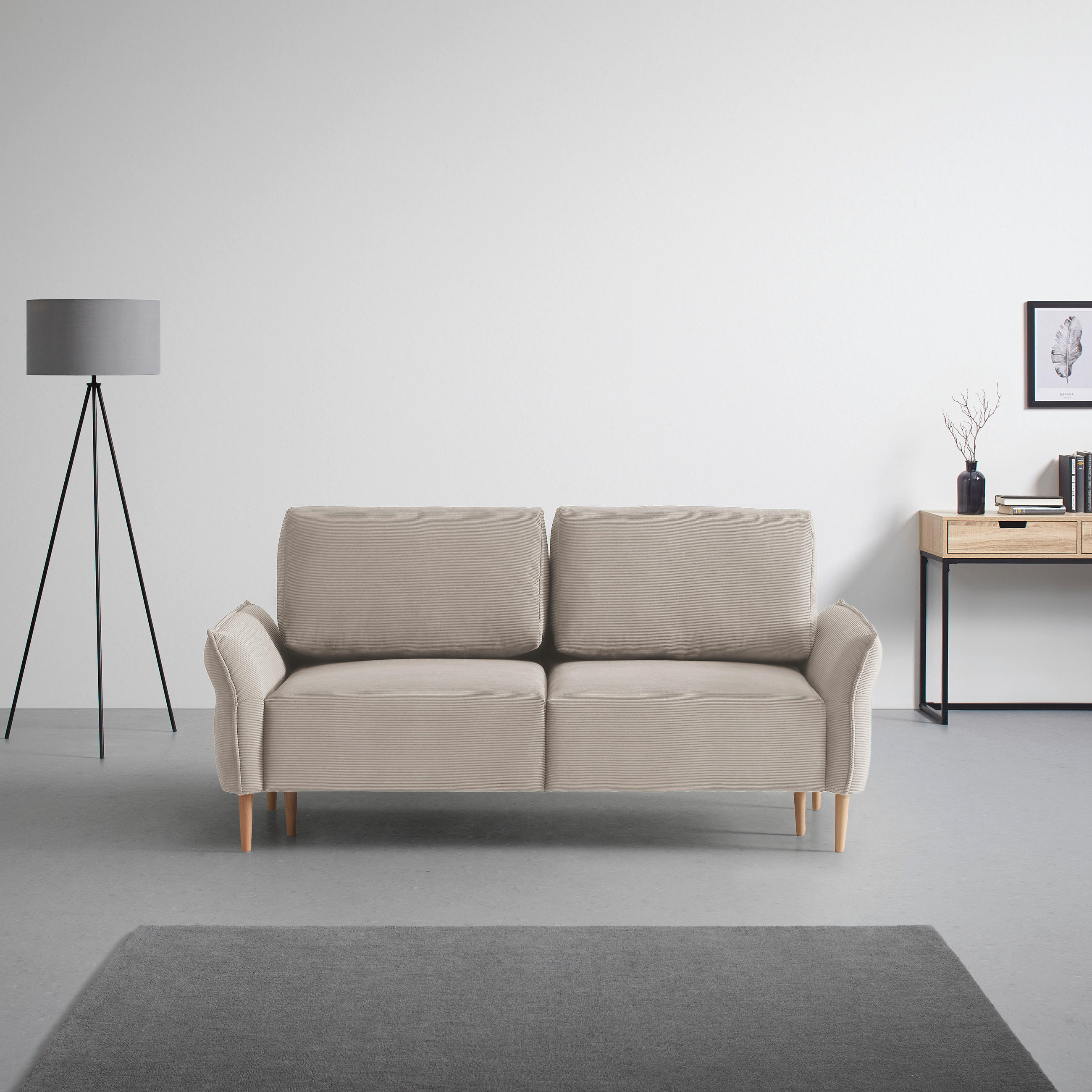 3-SITS SOFFA i manchester taupe  - taupe/naturfärgad, Modern, trä/textil (183/85/92cm) - MID.YOU