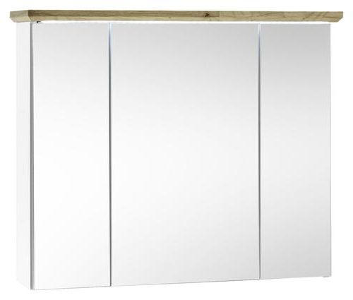 SPIEGELSCHRANK Weiß, Eichefarben  - Eichefarben/Weiß, KONVENTIONELL, Glas/Holzwerkstoff (84/70/24cm) - Livetastic