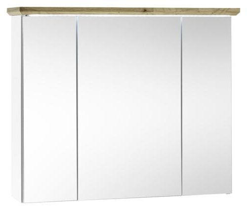 ZRCADLOVÁ SKŘÍŇKA, bílá, barvy dubu, 84/70/24 cm - bílá/barvy dubu, Konvenční, kompozitní dřevo/sklo (84/70/24cm) - Livetastic