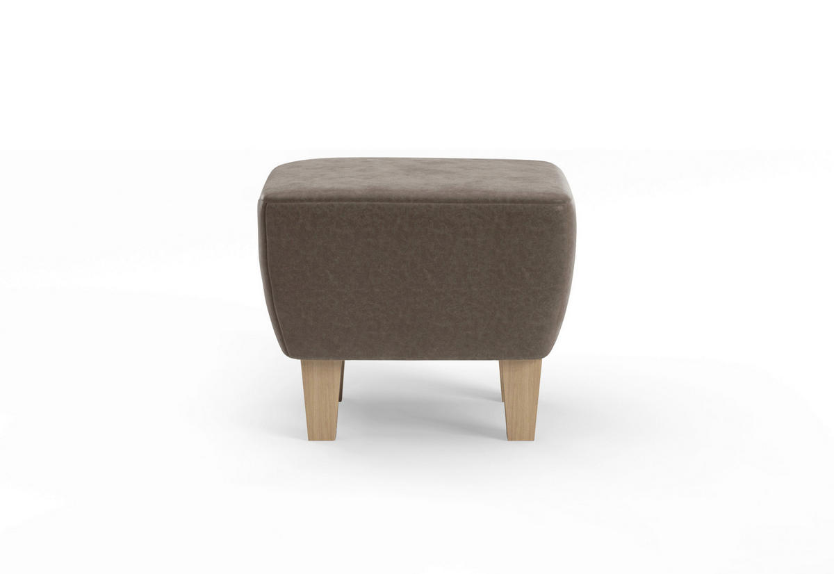 HOCKER Mikrofaser Braun  - Eichefarben/Braun, KONVENTIONELL, Holz/Textil (56/46/56cm) - Sit & More