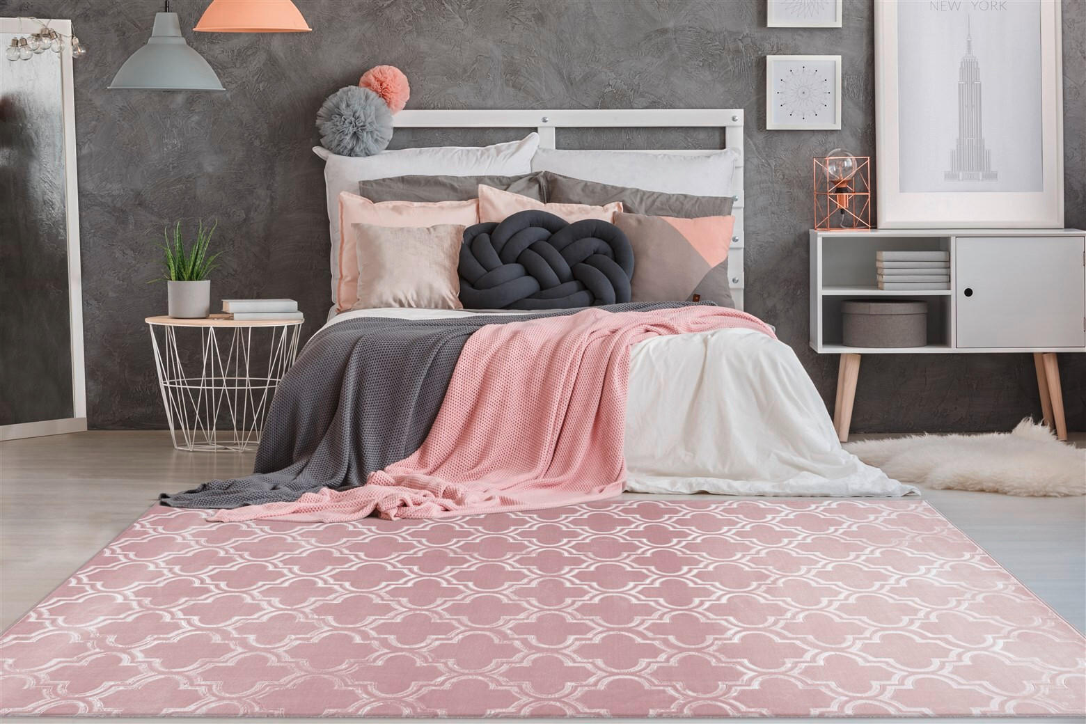 FLACHWEBETEPPICH 160/230 cm Monroe 100 Rosa Rosa  - Rosa, KONVENTIONELL, Kunststoff/Textil (160/230cm)