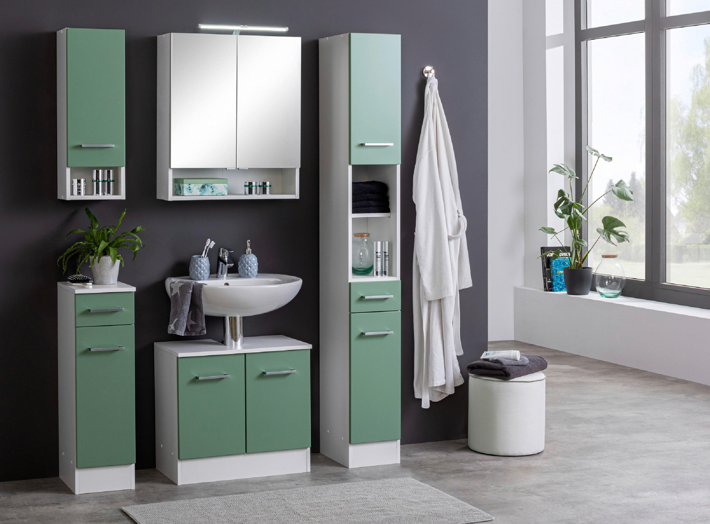 HÄNGESCHRANK 25/71/20 cm  - Weiss/Silberfarben, Modern, Holzwerkstoff/Metall (25/71/20cm) - Held