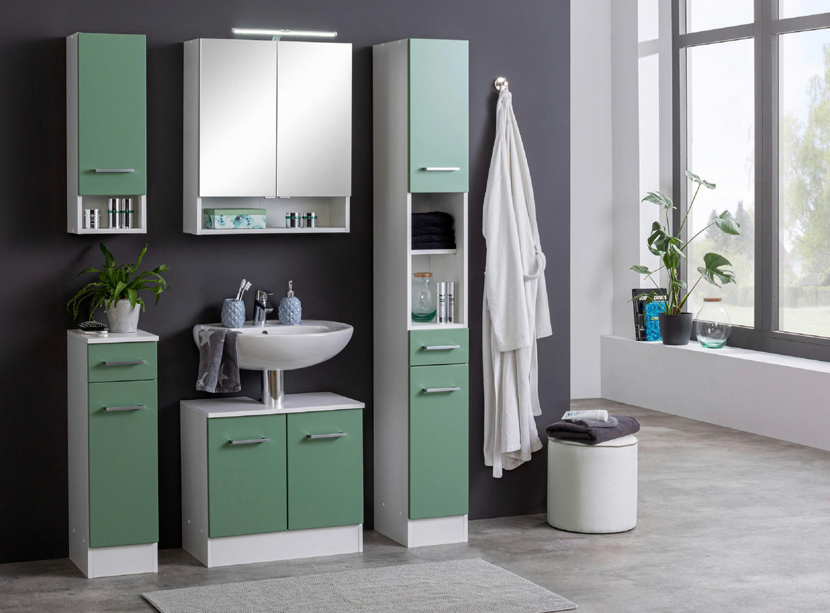 HÄNGESCHRANK 25/71/20 cm  - Weiss/Silberfarben, Modern, Holzwerkstoff/Metall (25/71/20cm) - Held