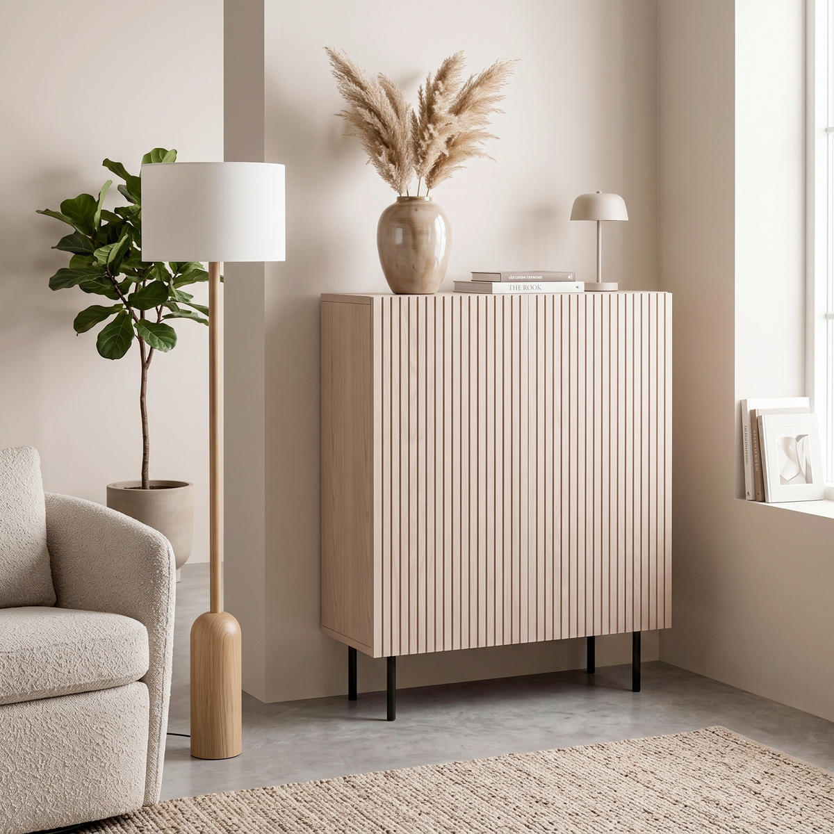 HIGHBOARD  80/103/30 cm  - Eichefarben/Schwarz, Design, Holz/Holzwerkstoff (80/103/30cm) - Livetastic