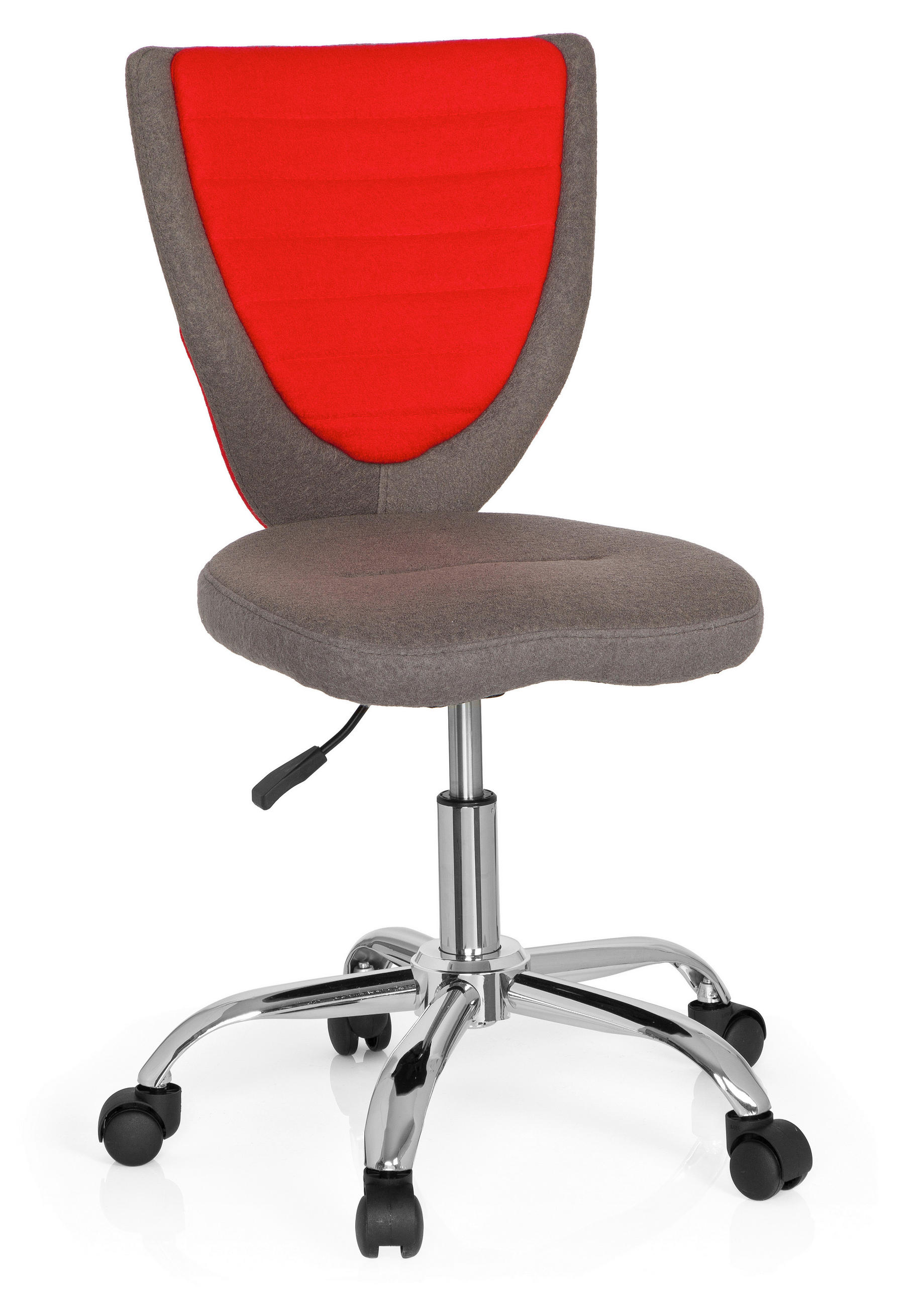JUGENDDREHSTUHL Filz Grau, Rot  - Silberfarben/Rot, MODERN, Kunststoff/Textil (41/94/41cm) - MID.YOU