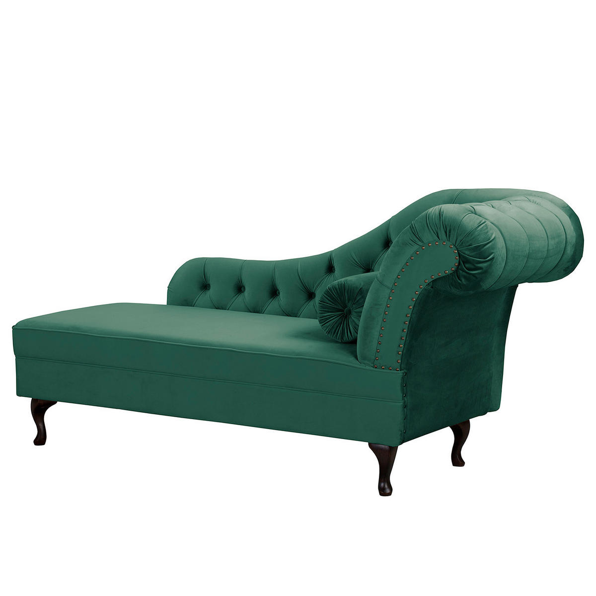 RÉCAMIERE Samt Grün  - Braun/Grün, Design, Holz/Textil (185/93/75cm) - Livetastic