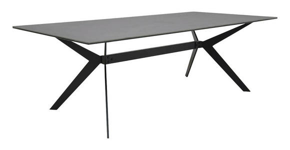 COUCHTISCH in Glas, Metall 115/60/40 cm - Schwarz, Design, Glas/Metall (115/60/40cm) - Hom`in