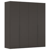 DREHTÜRENSCHRANK 201/223/60 cm 4-türig Graphitfarben  - Graphitfarben, Design, Holzwerkstoff/Metall (201/223/60cm) - home24