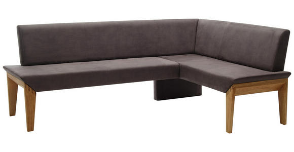 ECKBANK 263/162 cm in Eichefarben, Grau - Eichefarben/Grau, KONVENTIONELL, Holz/Textil (263/162cm) - Venda