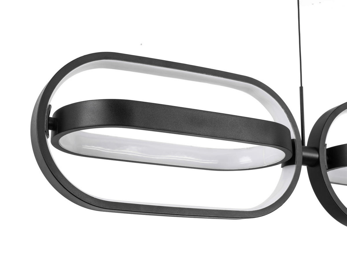 ZÁVESNÉ LED SVIETIDLO, 123/21/250 cm  - čierna, Design, kov/plast (123/21/250cm) - Novel