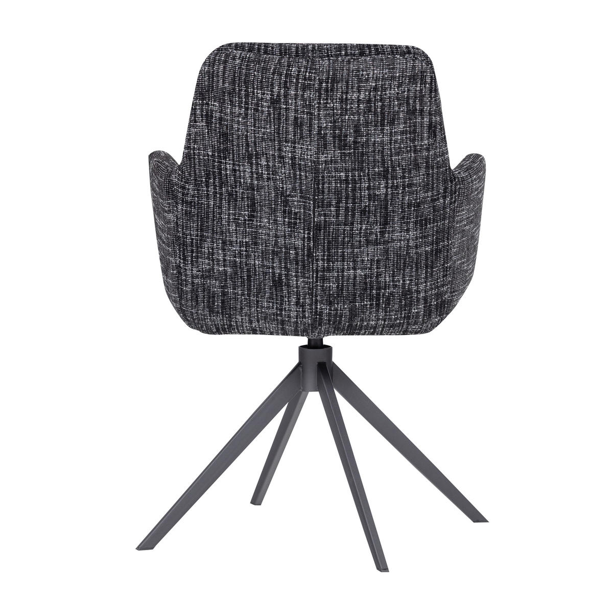 ARMLEHNSTUHL  Sitzfläche 360° drehbar Webstoff  Schwarz  - Schwarz, MODERN, Textil/Metall (61/88/63cm) - Livetastic