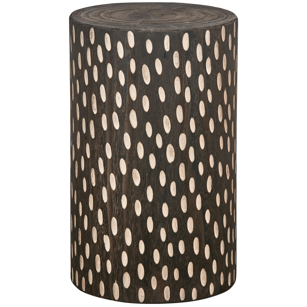 HOCKER Perry Paulownia Dunkelbraun  - Dunkelbraun, Design, Holz (30/49/30cm) - Livetastic
