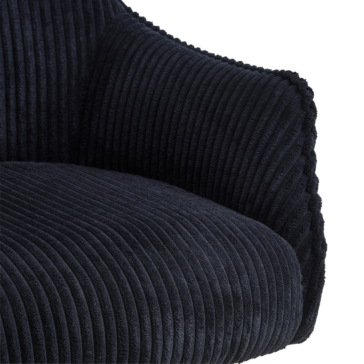 ARMLEHNSTUHL  in Eisen Cord  - Schwarz, LIFESTYLE, Textil/Metall (61/87/65cm) - MID.YOU
