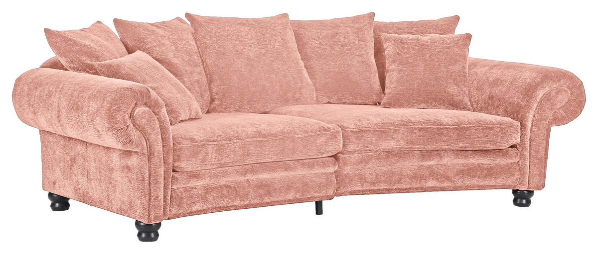 MEGASOFA Chenille Altrosa  - Schwarz/Altrosa, ROMANTIK / LANDHAUS, Holz/Textil (276/81/140cm) - Landscape