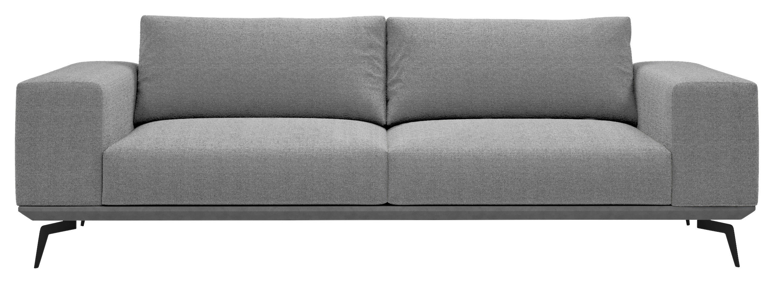 2-SITZER-SOFA Chenille Grau  - Schwarz/Grau, Design, Holz/Textil (260/87/95cm) - MID.YOU
