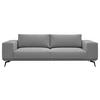2-SITZER-SOFA in Chenille Grau  - Schwarz/Grau, Design, Holz/Textil (260/87/95cm) - MID.YOU