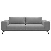 2-SITZER-SOFA in Chenille Grau  - Schwarz/Grau, Design, Holz/Textil (260/87/95cm) - MID.YOU