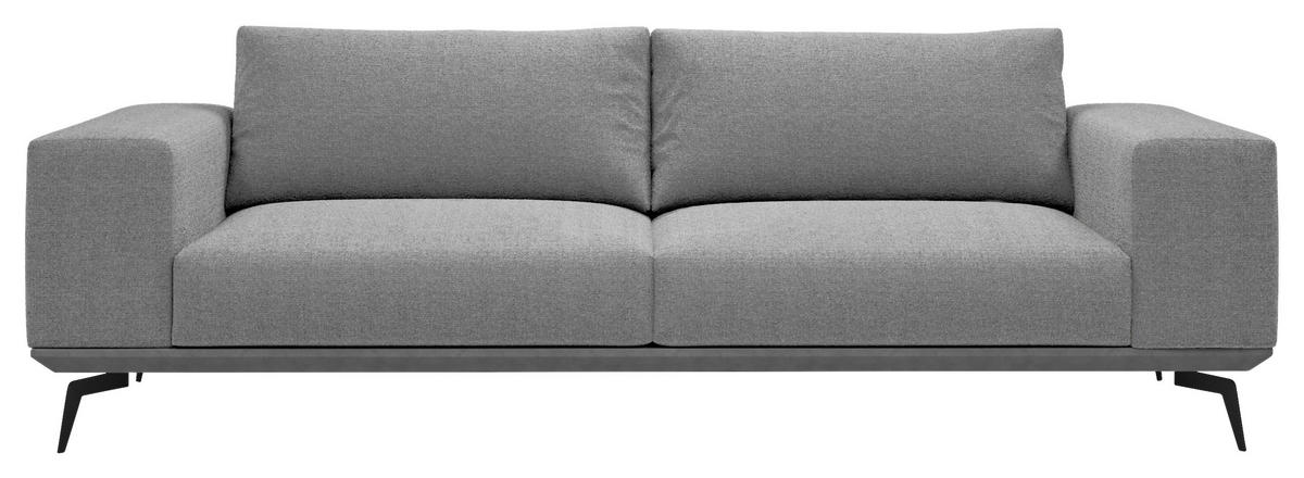 2-SITZER-SOFA in Chenille Grau  - Schwarz/Grau, Design, Holz/Textil (260/87/95cm) - MID.YOU