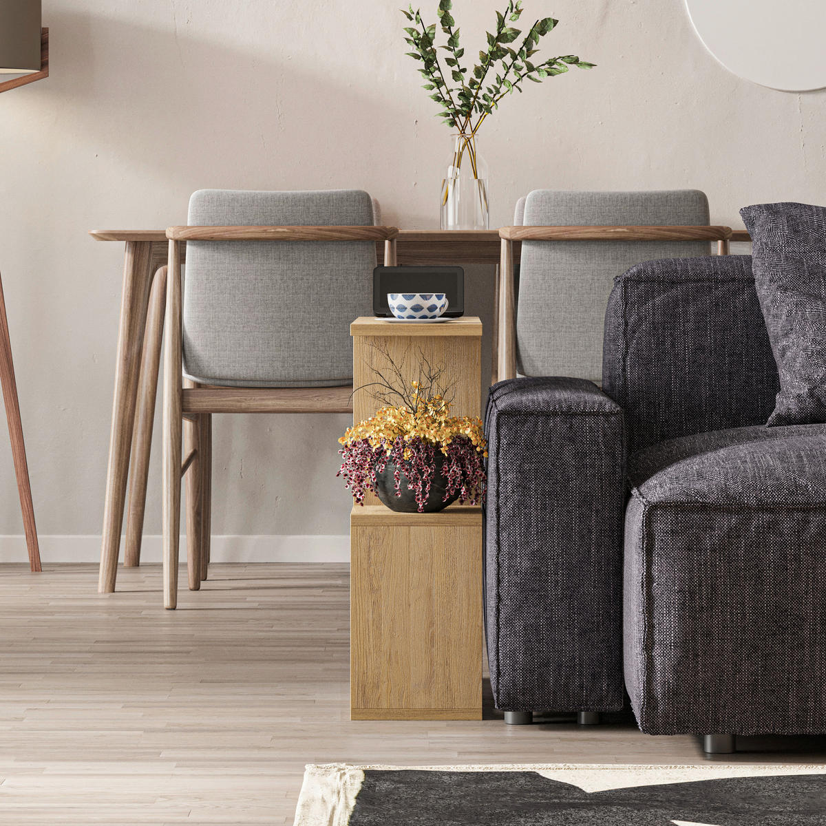BEISTELLTISCH in Holzwerkstoff 60/20/60 cm  - Eichefarben, Design, Holzwerkstoff (60/20/60cm) - Livetastic