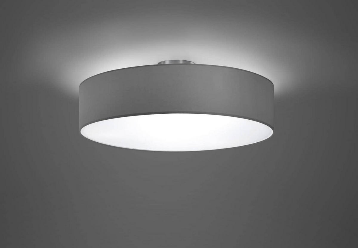 DECKENLEUCHTE 50/17 cm  - Grau/Nickelfarben, Basics, Textil/Metall (50/17cm) - Trio Leuchten