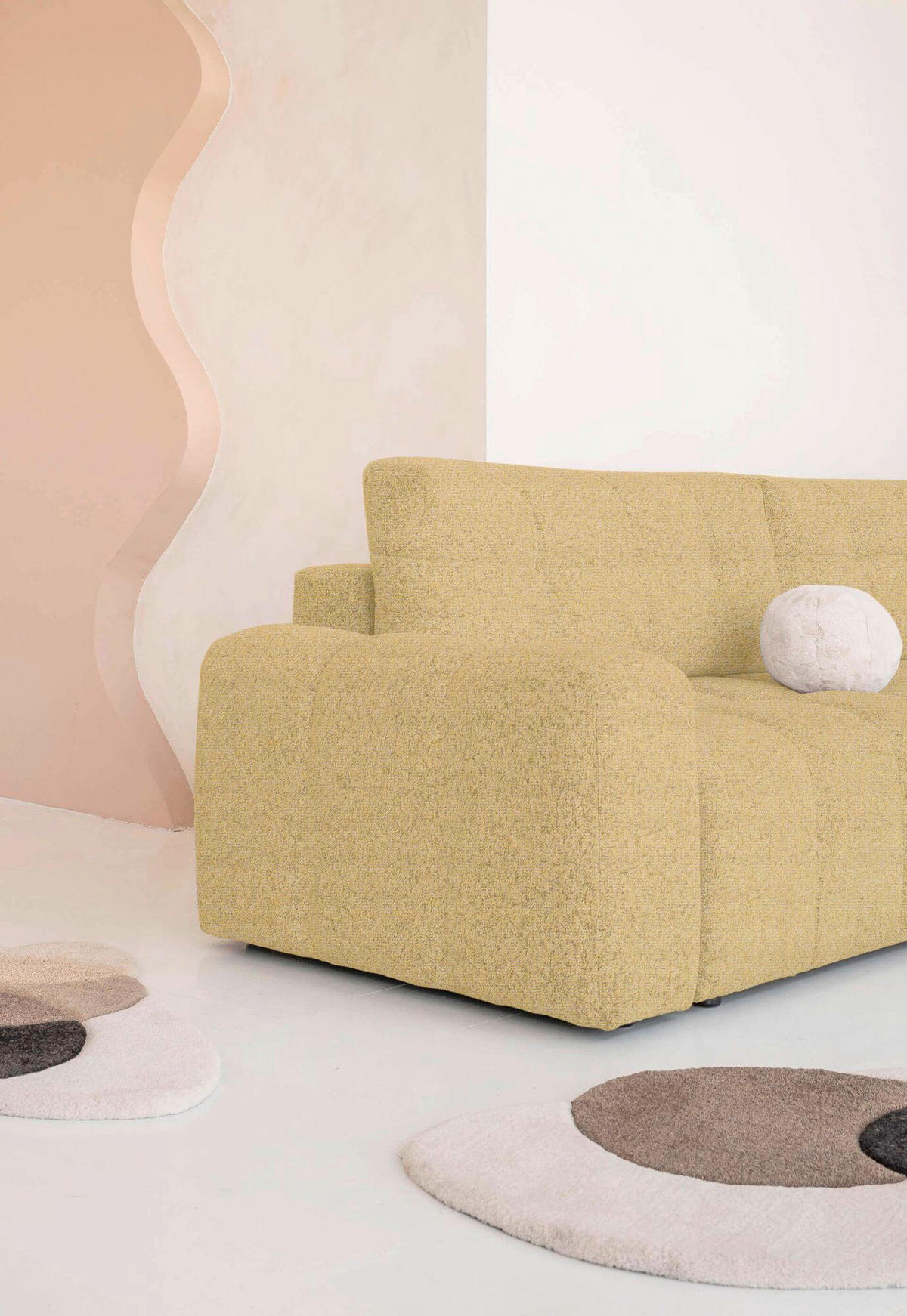 ECKSOFA  in Gelb  268/184 cm  - Gelb/Schwarz, Design, Kunststoff/Textil (268/184cm) - MID.YOU