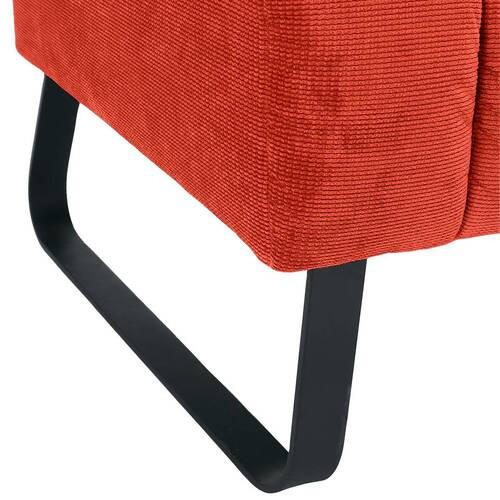 SITZBANK in Textil Rostfarben  - Rostfarben/Schwarz, Design, Textil/Metall (195/87/77cm) - Novel