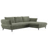 ECKSOFA in Velours Grün  - Schwarz/Grün, Design, Textil/Metall (281/181cm) - Livetastic