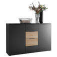 SIDEBOARD 135/89/40 cm  in Graphitfarben, Eichefarben  - Eichefarben/Schwarz, KONVENTIONELL, Holzwerkstoff/Kunststoff (135/89/40cm) - Carryhome