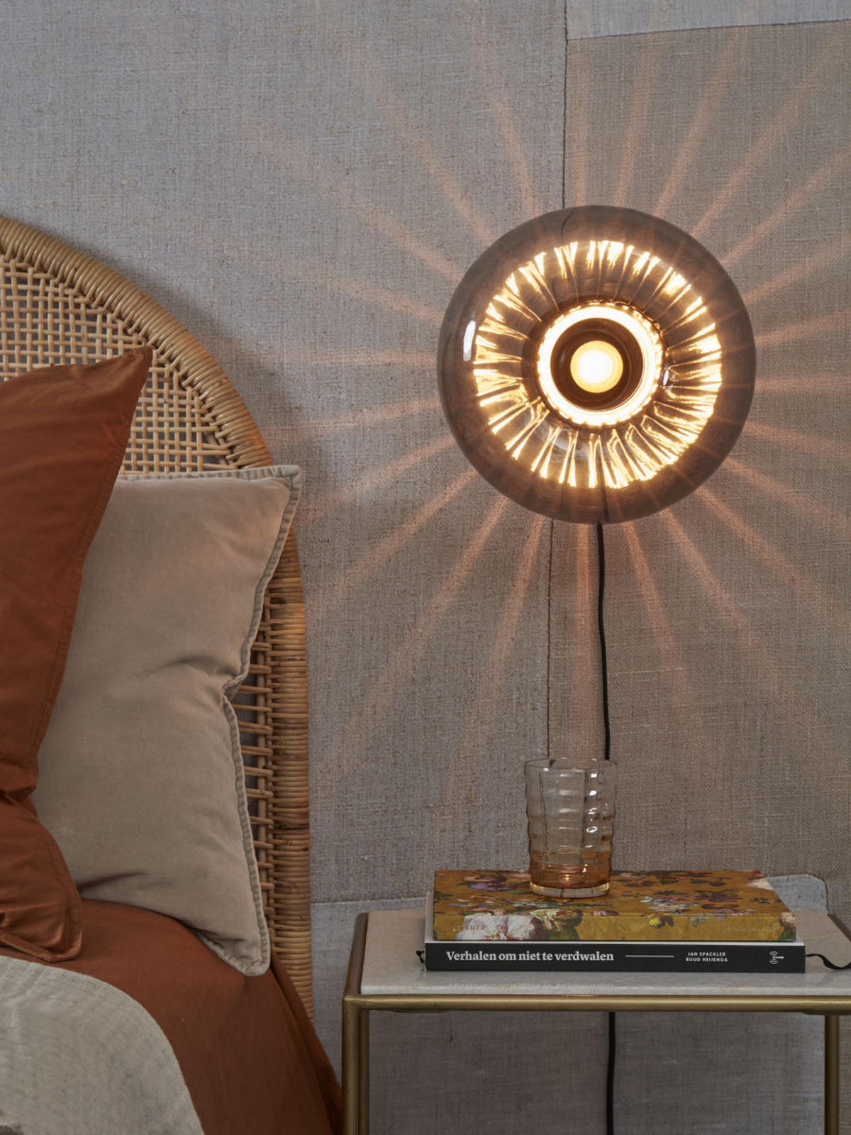 WANDLEUCHTE Brussels 28 cm  - Anthrazit/Goldfarben, Basics, Glas/Metall (28cm) - It's about Romi