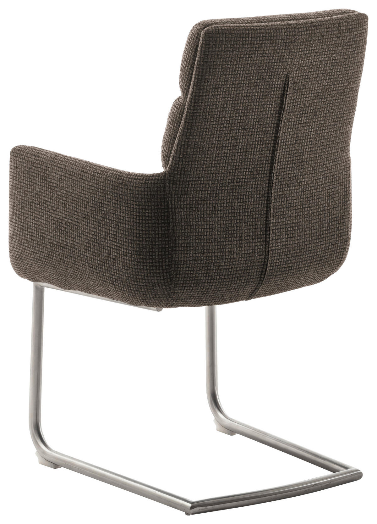 ARMLEHNSTUHL  in Edelstahl Webstoff  - Edelstahlfarben/Cappuccino, Design, Textil/Metall (61/90/64cm) - Dieter Knoll
