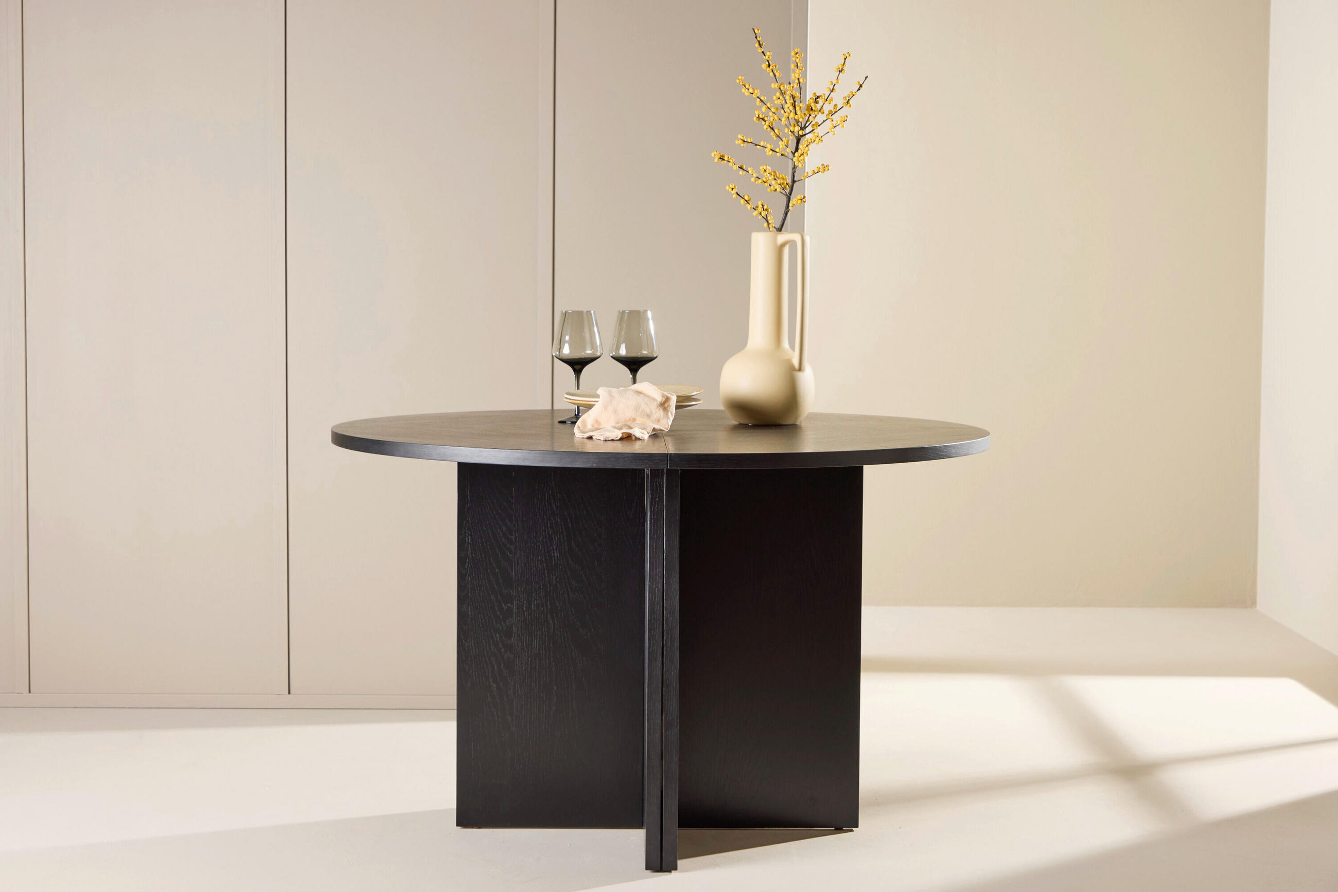 Livetastic Esstisch Schwarz 120x74x120 cm