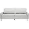 3-SITZER-SOFA  in Echtleder Hellgrau  - Chromfarben/Hellgrau, Design, Leder/Metall (204/81/97cm) - Pure Home Lifestyle