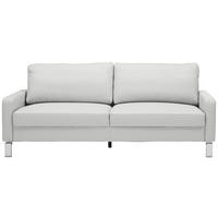3-SITZER-SOFA  in Echtleder Hellgrau  - Chromfarben/Hellgrau, Design, Leder/Metall (204/81/97cm) - Pure Home Lifestyle